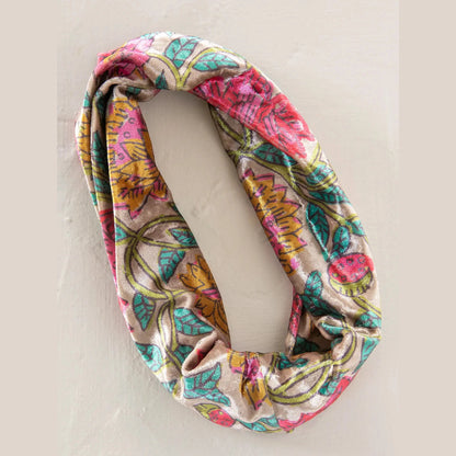 Velvet Boho Bandeau® Headband - Multicolored Lush Zinnias