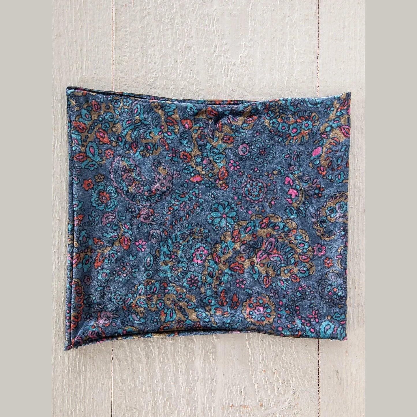 Velvet Boho Bandeau® Headband - Retro Paisley Navy