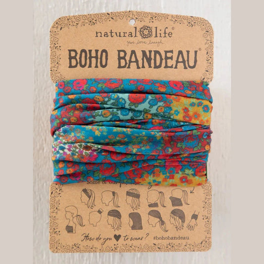 Full Boho Bandeau® Headband - Prairie Patchwork Navy