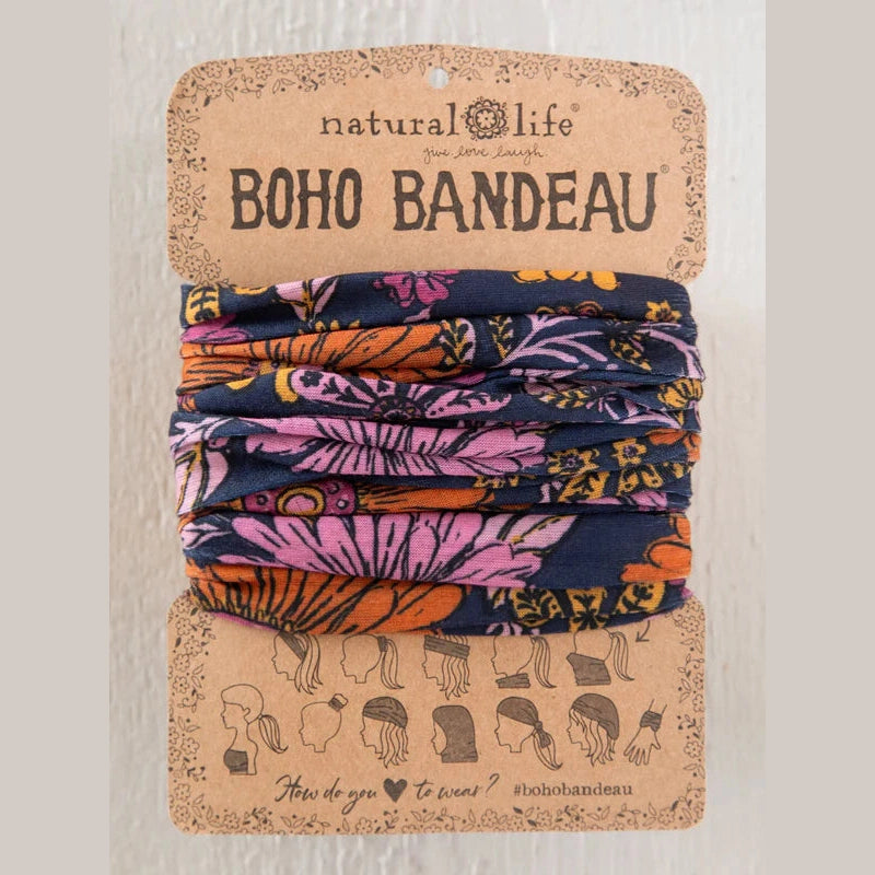 Full Boho Bandeau® Headband - Whimsical Daisies Navy