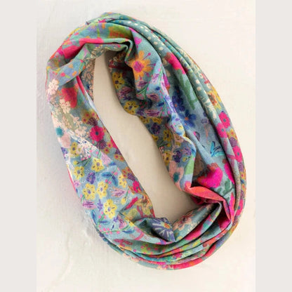 Full Boho Bandeau® Headband - Blue Garden Patchwork - The Feral Market