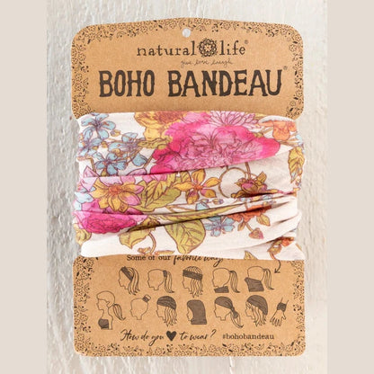 Full Boho Bandeau® Headband - English Garden Cream - The Feral Market
