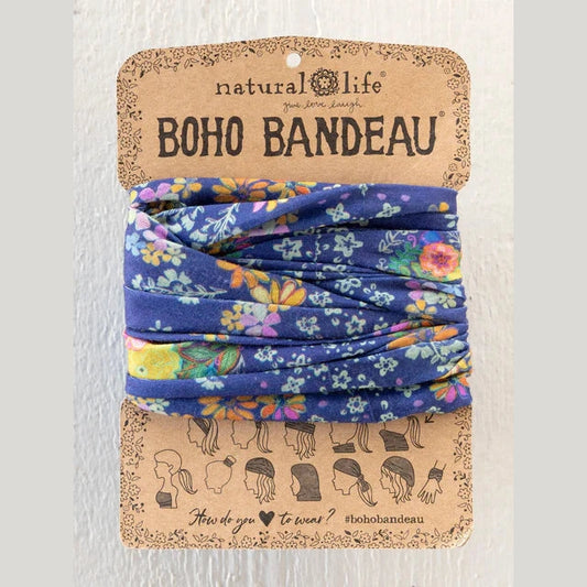 Full Boho Bandeau® Headband - Tropic Bandana Navy - The Feral Market