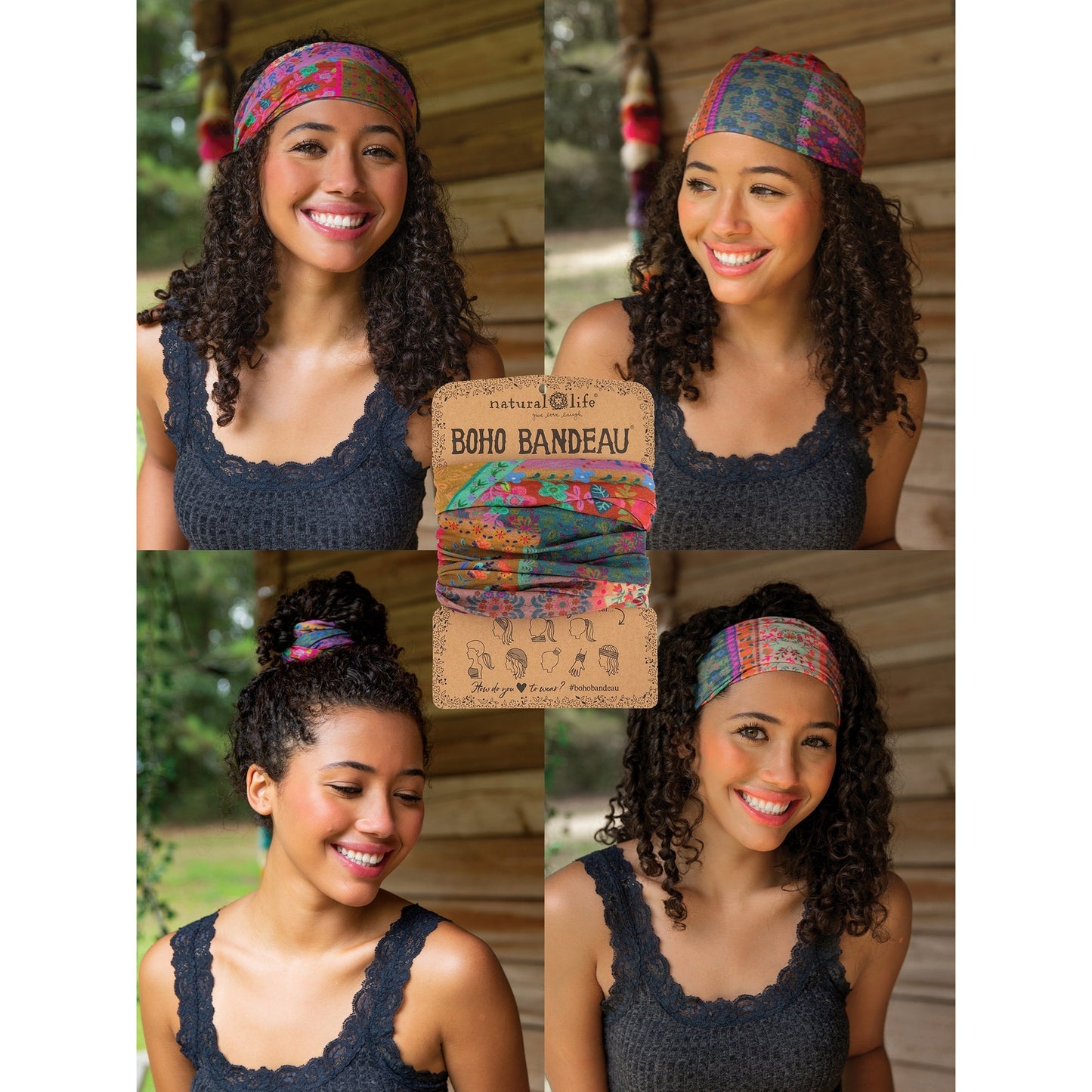 Full Boho Bandeau® Headband - Multi Patchwork