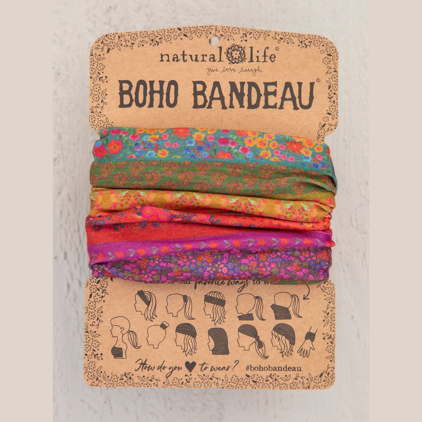 Full Boho Bandeau® Headband - Rainbow Borders