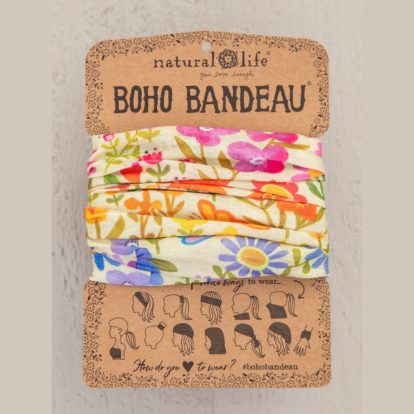 Full Boho Bandeau® Headband - Rainbow Floral