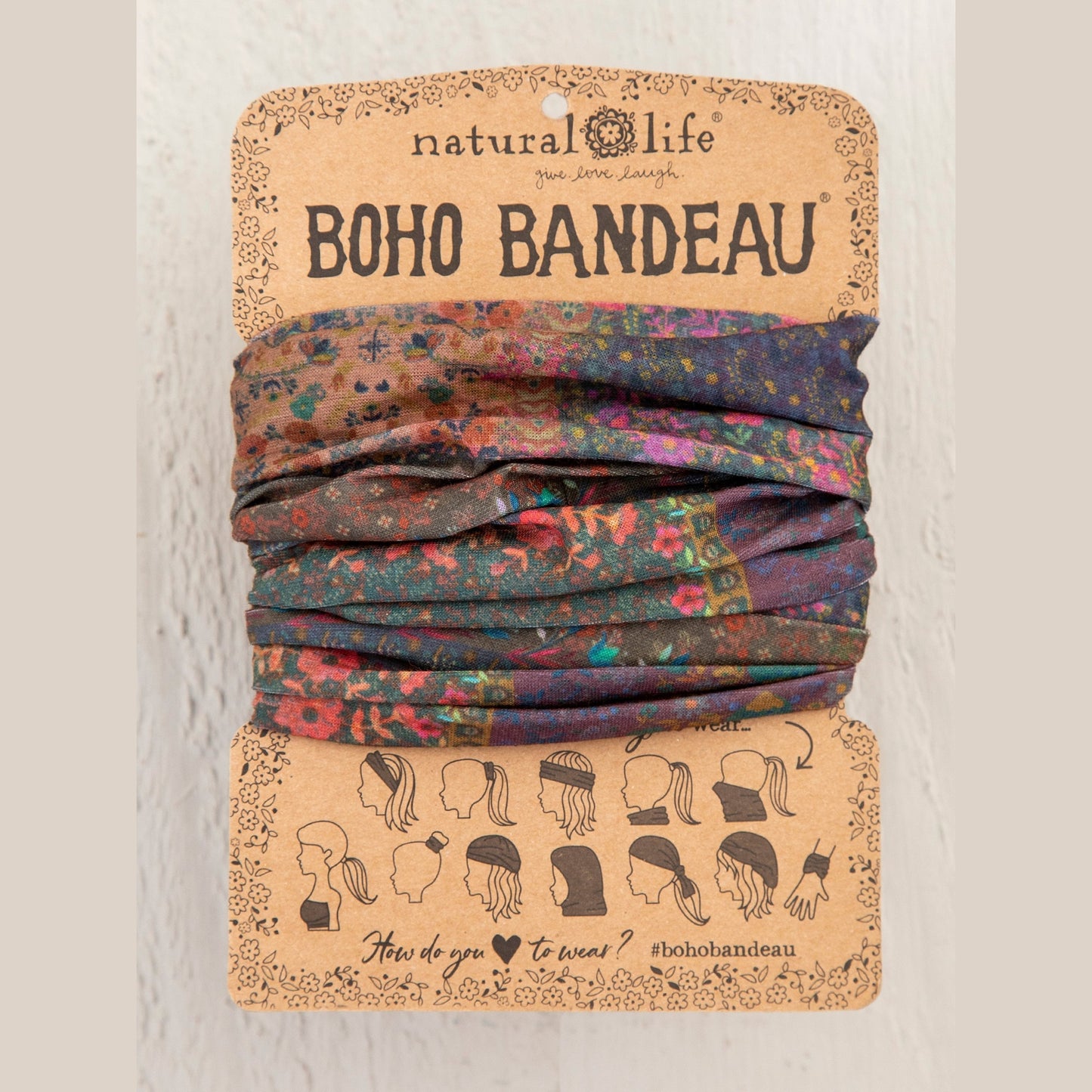 Full Boho Bandeau® Headband - Dark Patchwork