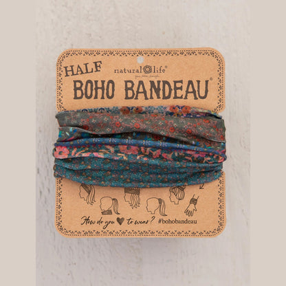 Half Boho Bandeau® Headband - Dark Patchwork