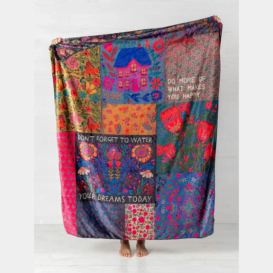 Double-Sided Cozy Throw Blanket - Bright Patchwork (Copy)