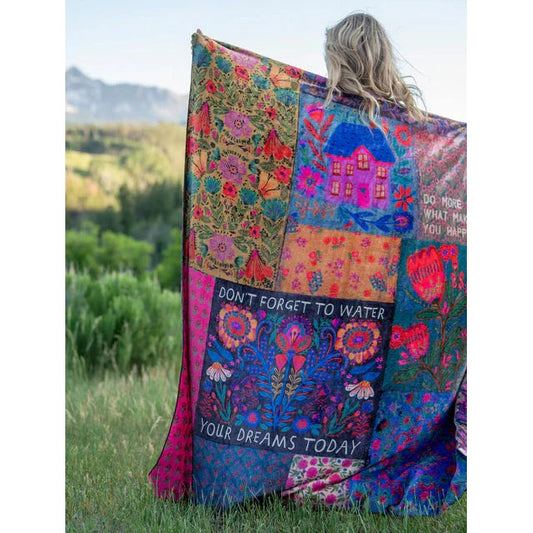 Double-Sided Cozy Throw Blanket - Bright Patchwork (Copy)