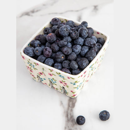 Ceramic Berry Colander - Pink Blue Floral