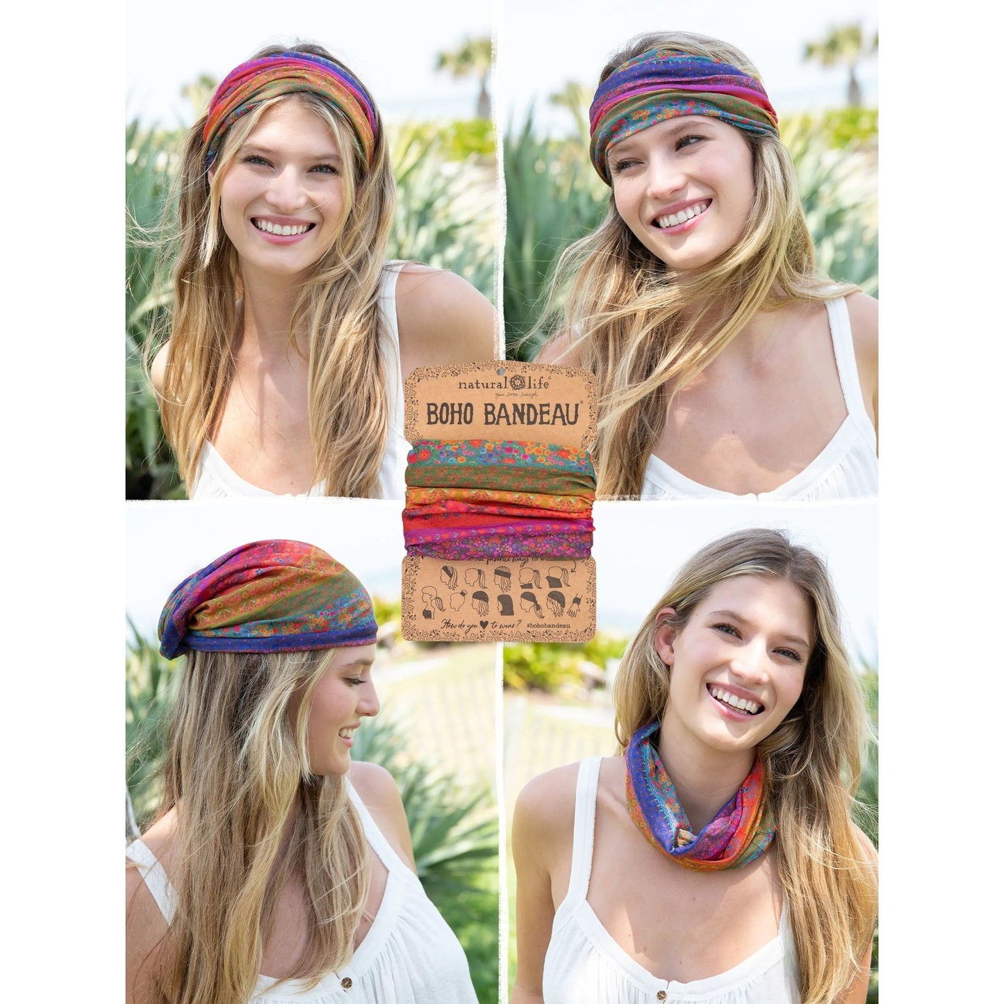 Full Boho Bandeau® Headband - Rainbow Borders