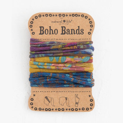 Boho Bands Hair Ties, Set of 3 - Mustard Navy Plum