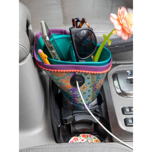 Car Cup Holder Organizer - Vintage Patchwork