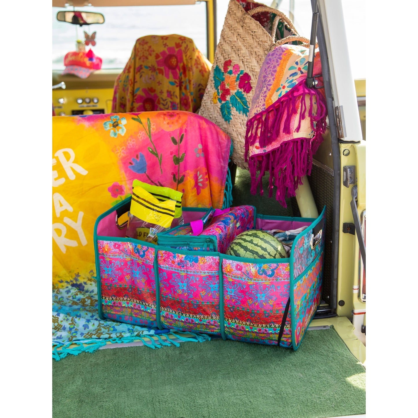 Car Trunk Organizer - Floral Border