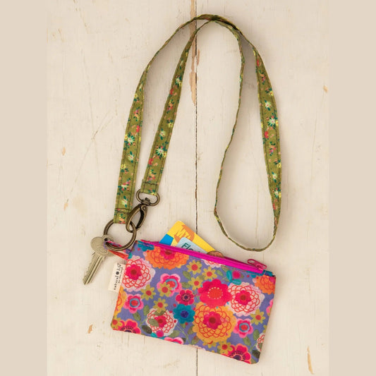 Zip Pouch Lanyard - Greylac Garden