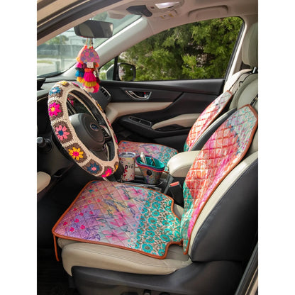 Car Seat Protector - Pink Watercolor Patchwork