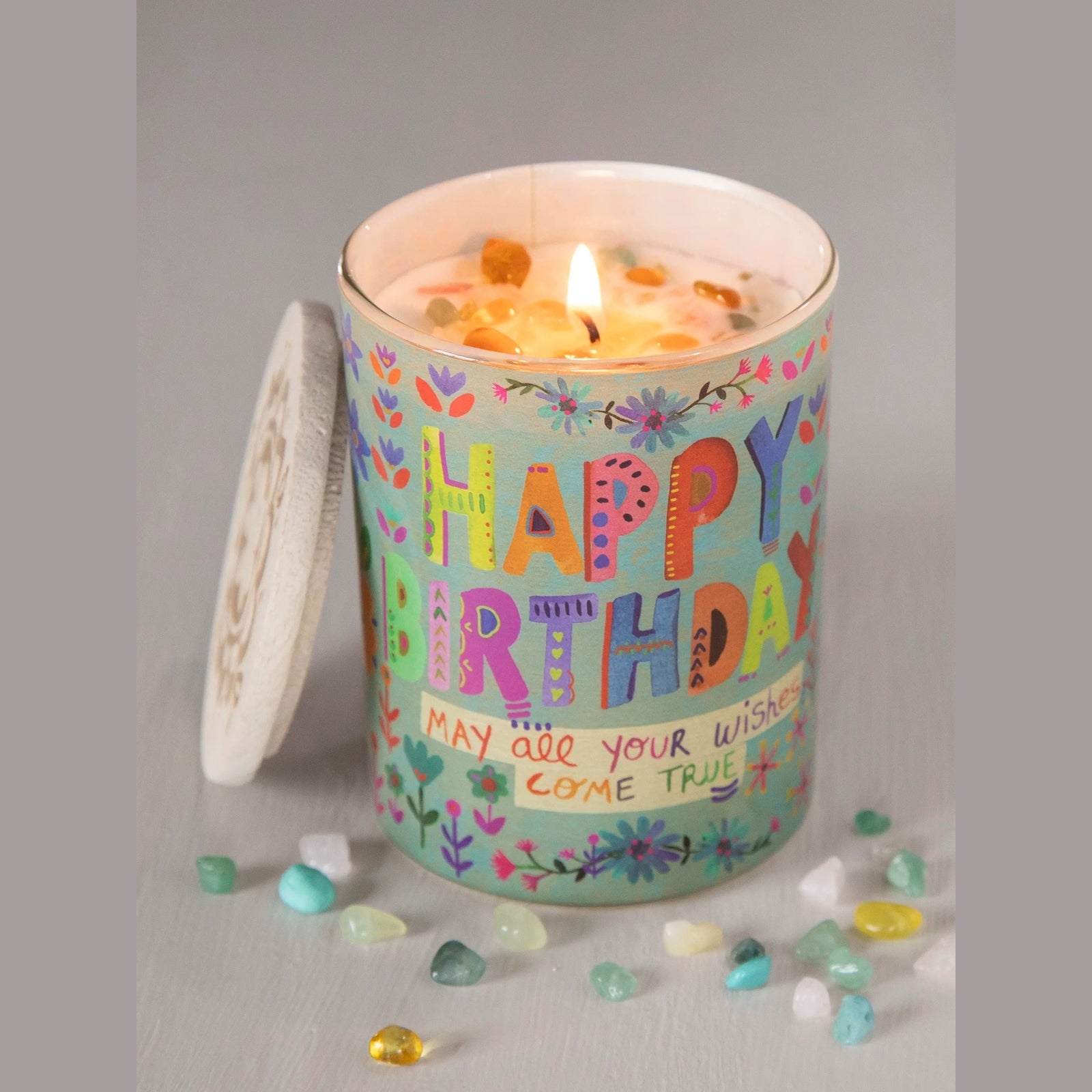 Gemstone Candle - Happy Birthday