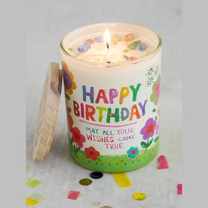 Gemstone Candle - Happy Birthday