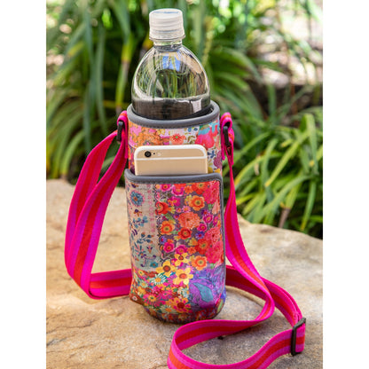 Insulated Water Bottle Carrier - Pink Patchwork