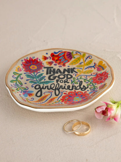 Artsy Trinket Dish - Thank God For Girlfriends