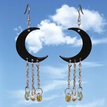 Black Moon Earrings