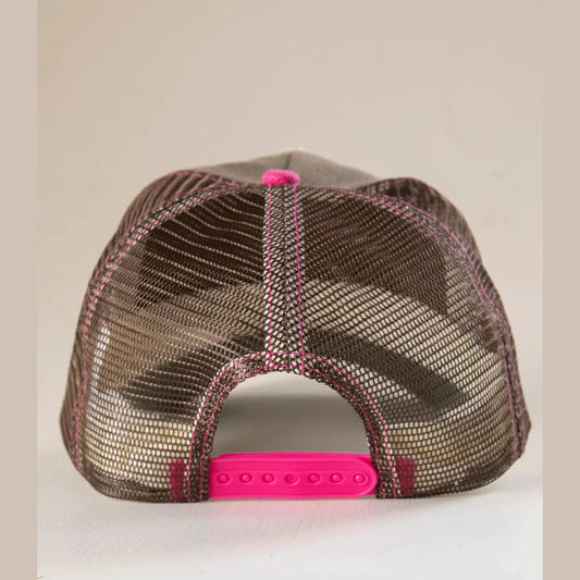 Canvas Trucker Hat - Teal Peace Sign