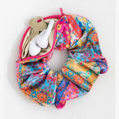 Hideaway Scrunchie - Folk Flower Patchwork