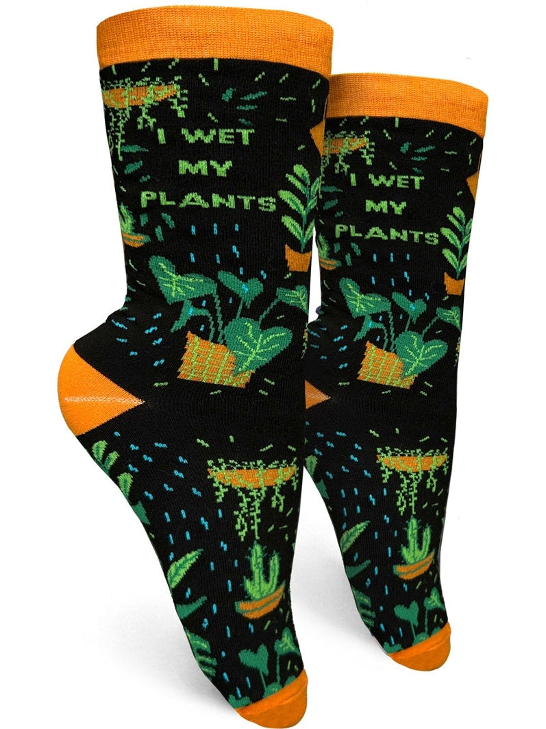 I Wet My Plants Womens Crew Socks