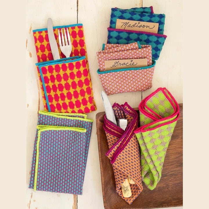 Woven Dish Cloth Napkins, Set of 6 - Multi