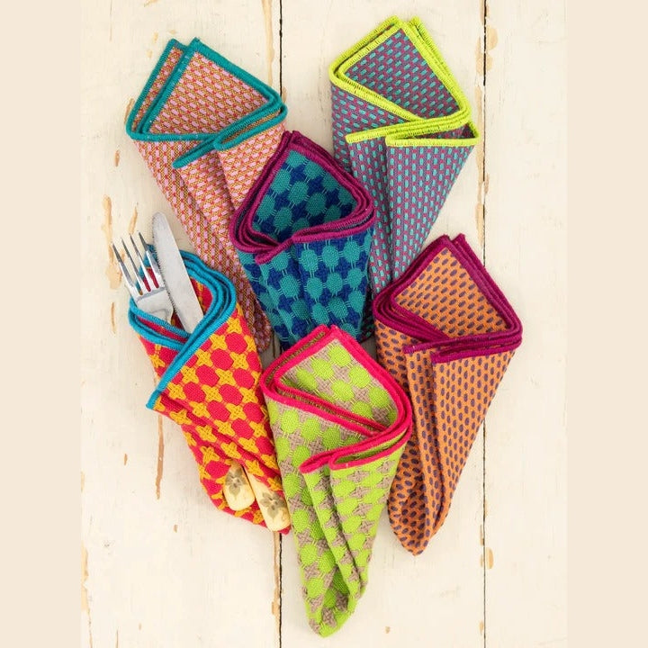 Woven Dish Cloth Napkins, Set of 6 - Multi