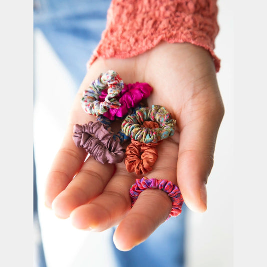 Mini Satin Scrunchie, Set of 8 - Rainbow