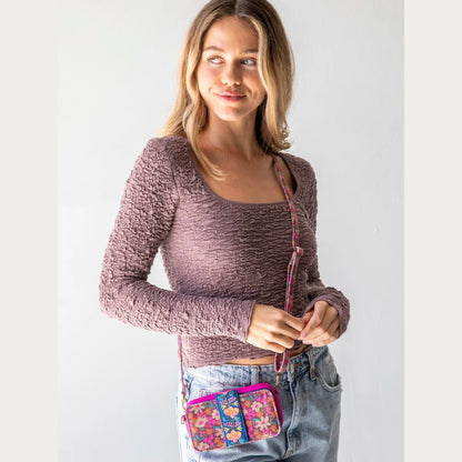 Wristlet Wallet - Plum Cream