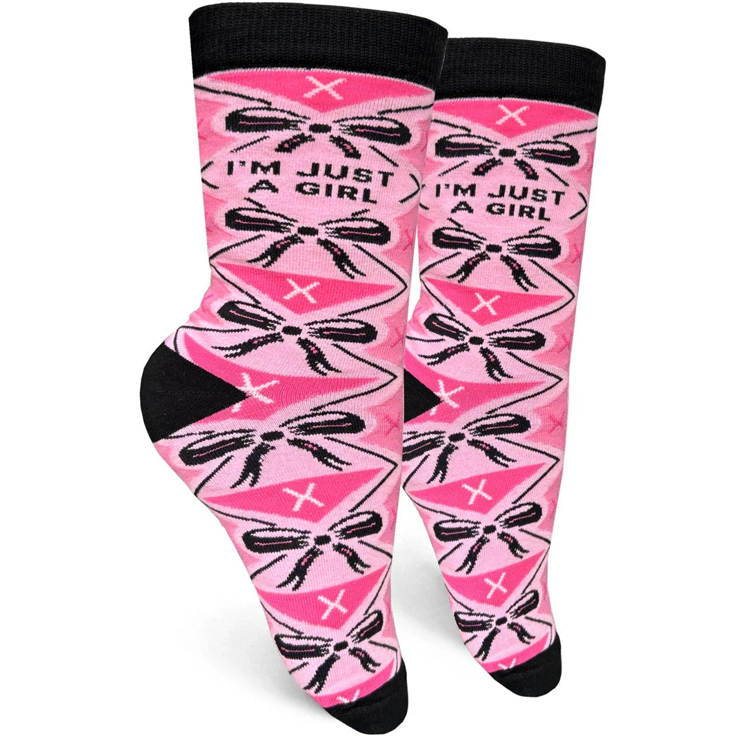 I'm Just A Girl Womens Crew Socks - The Feral Market