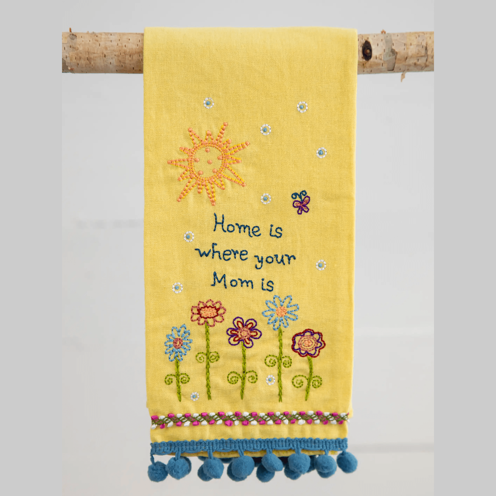 Linen Embroidered Hand Towel - Mom - Thumbnail 2