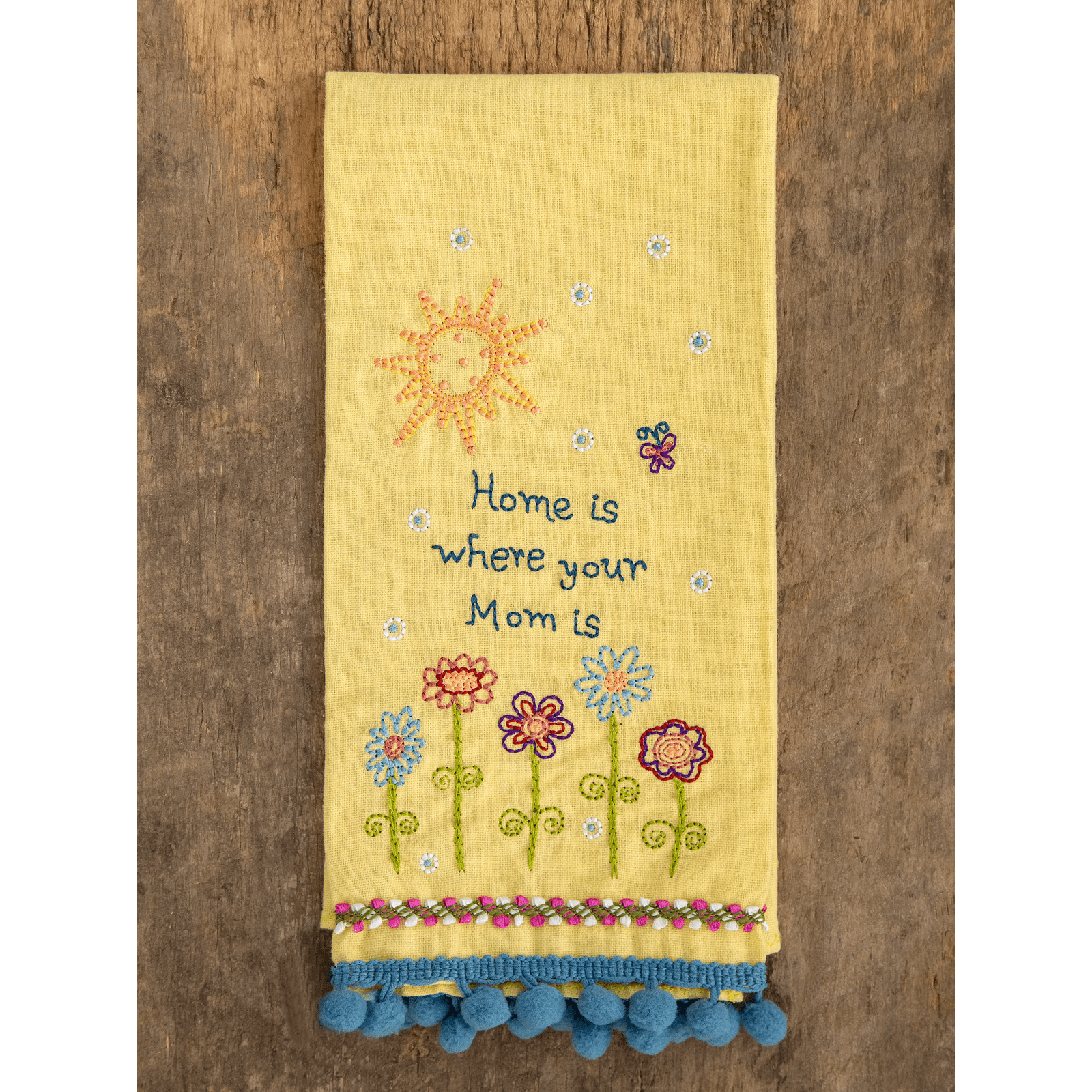 Linen Embroidered Hand Towel - Mom