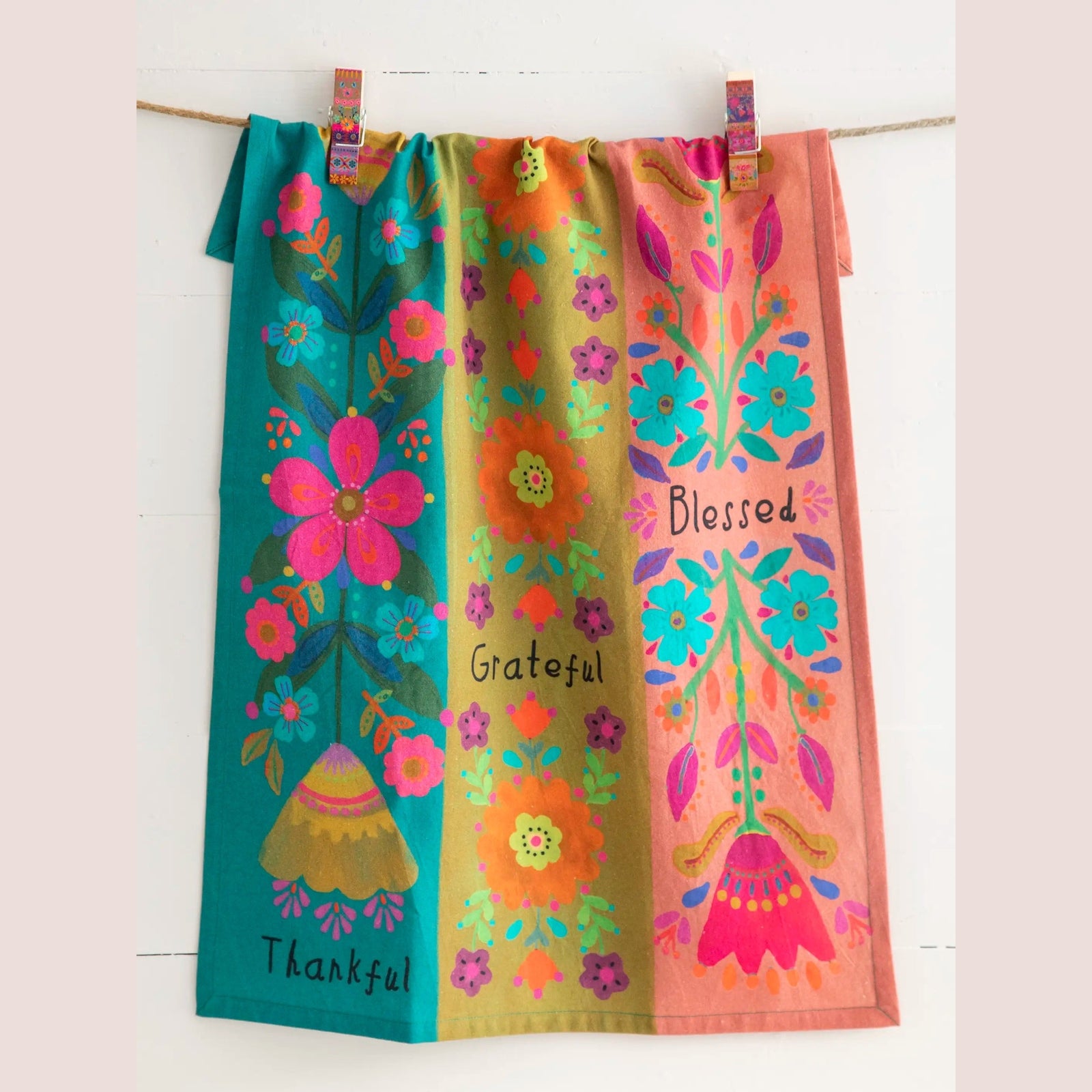 Kitchen Dish Towel - Thankful Grateful Blessed - Thumbnail 2