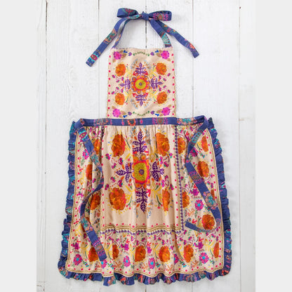 Bake Happy Apron - Natural Floral