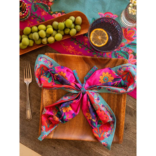 Bohemian Bungalow Napkins, Set of 4 - Blue Borders