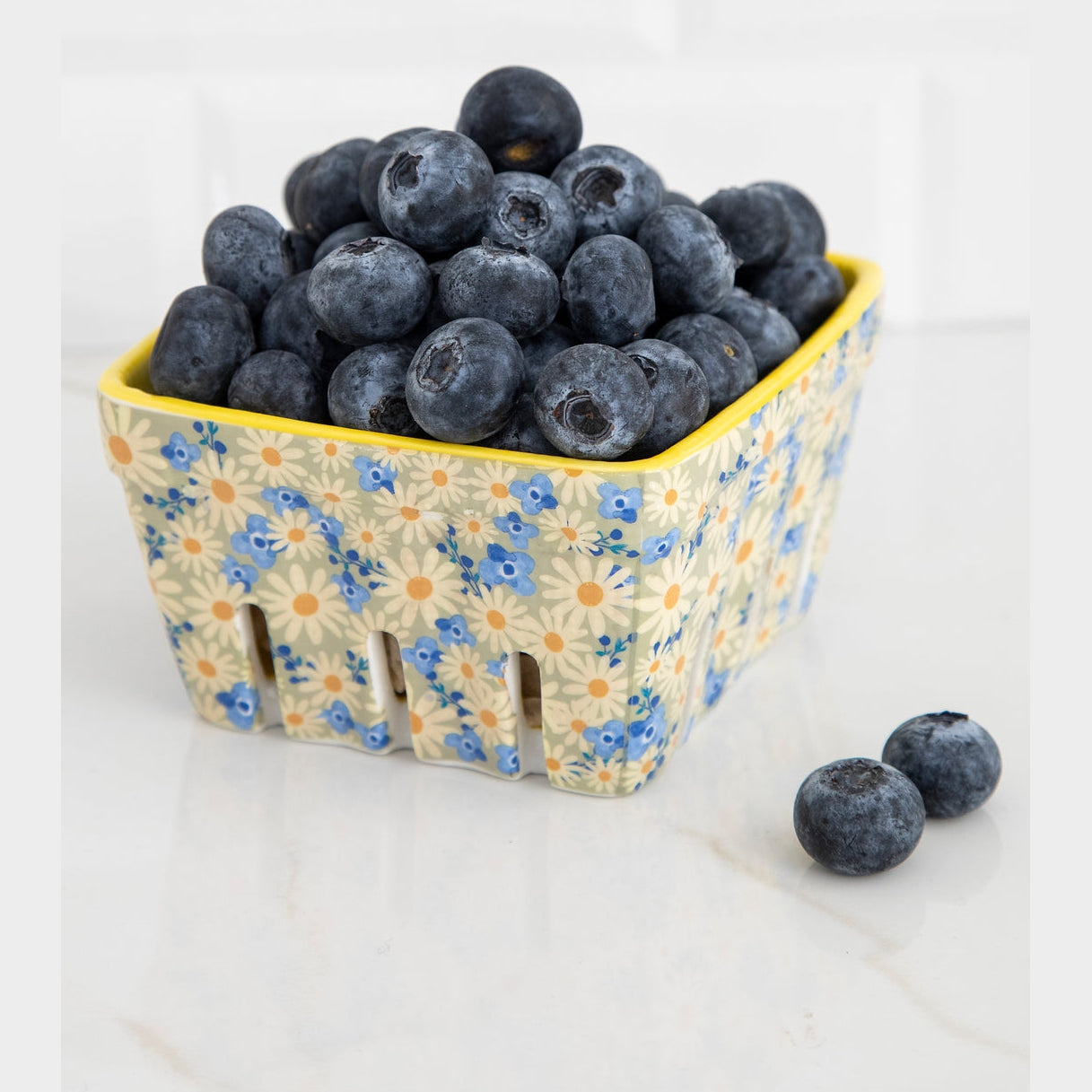 Ceramic Berry Colander - Yellow Floral - Thumbnail 5