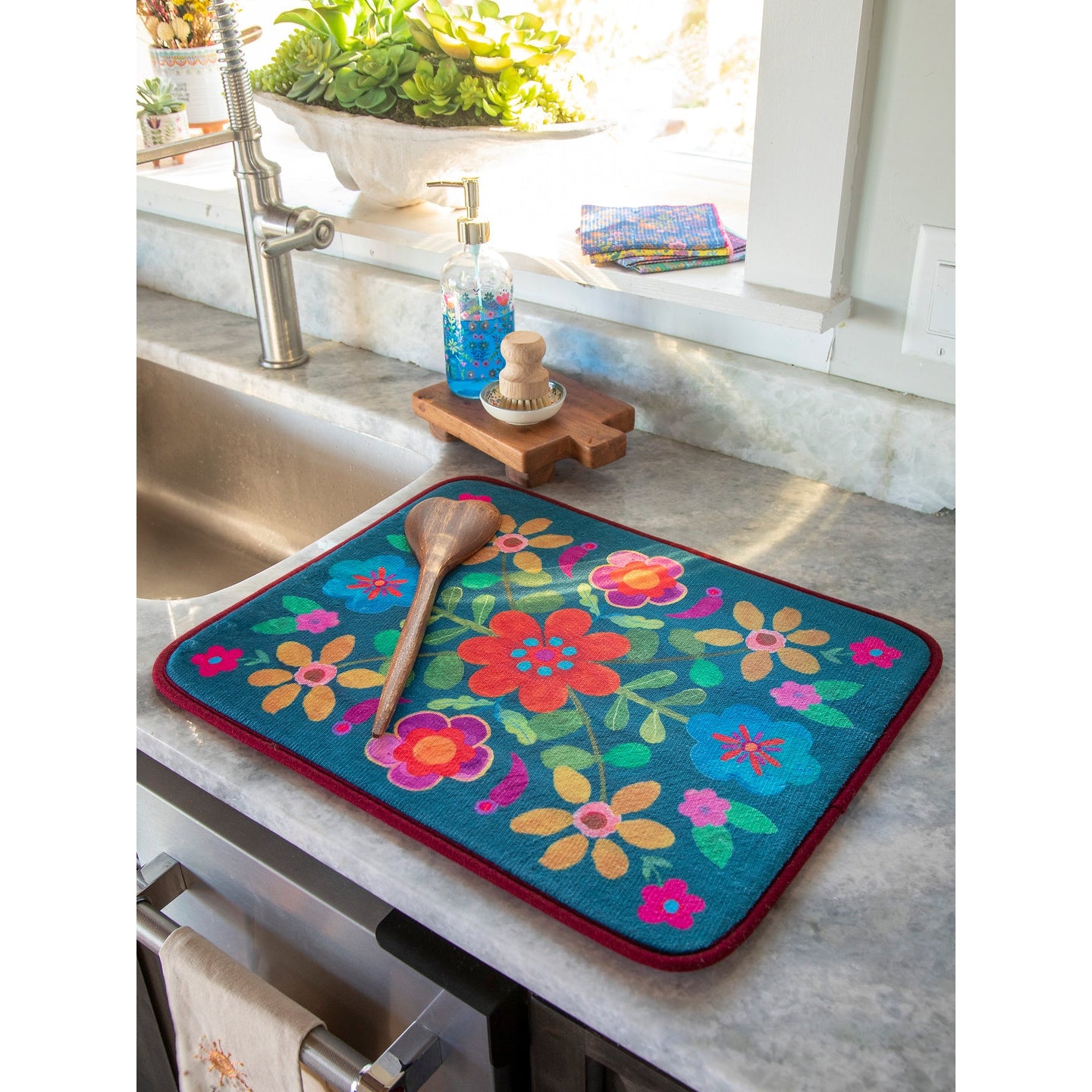 Reversible Dish Drying Mat - Borders - Thumbnail 4