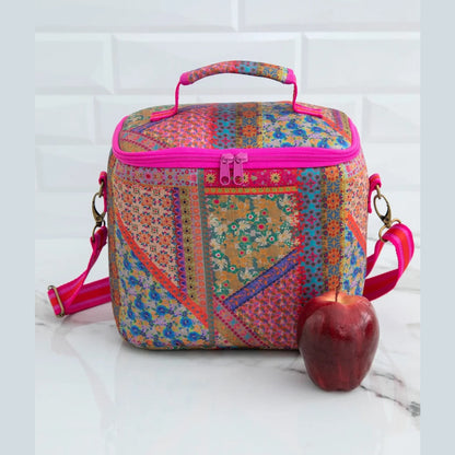 On The Go Lunch Tote - Folk Flower Patchwork