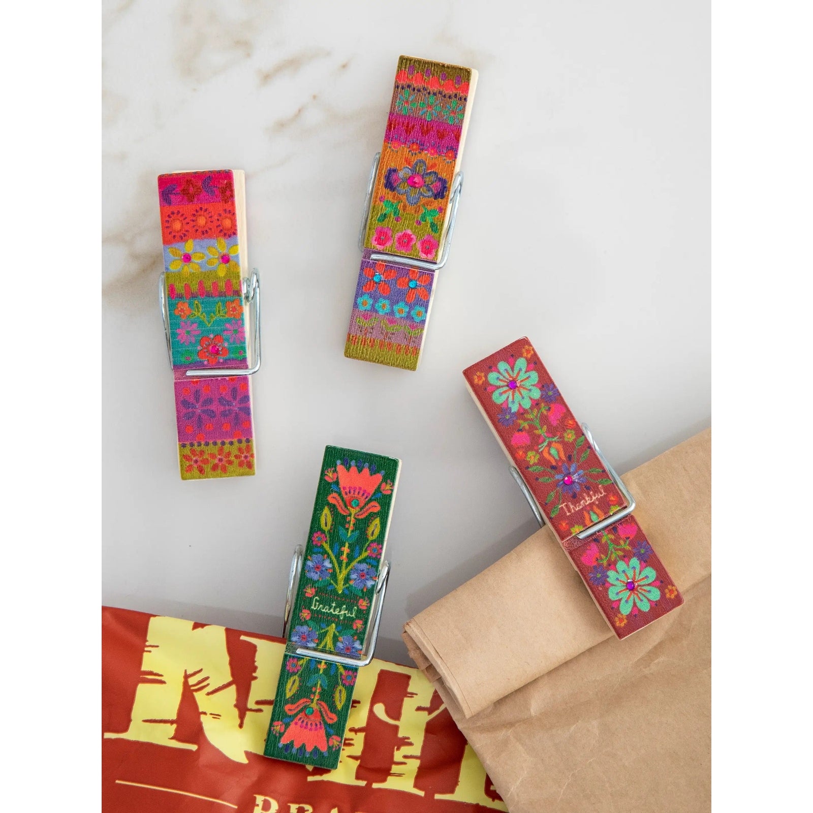 Bag Clips, Set of 4 - Thankful Blessed - Thumbnail 3