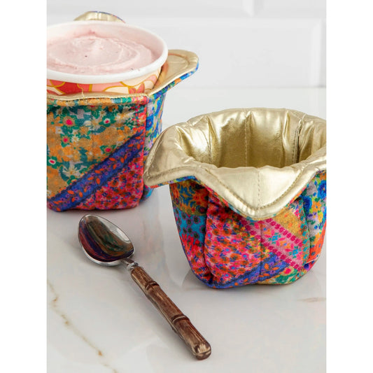 Ice Cream Cozy - Pink Folk Flower Patchwork