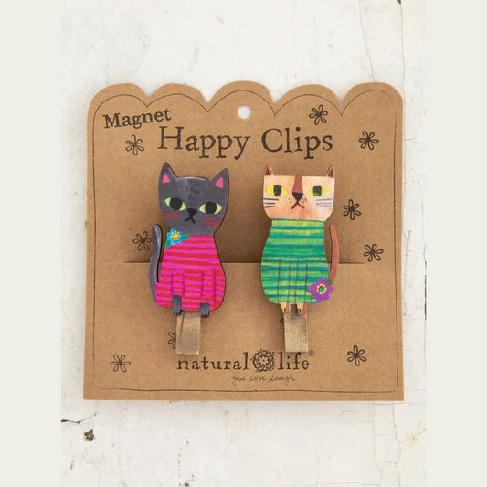 Magnet Happy Clips, Set of 2 - Cat