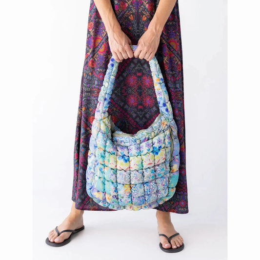 Puffy Fit-It-All Bag - Blue Watercolor Patchwork