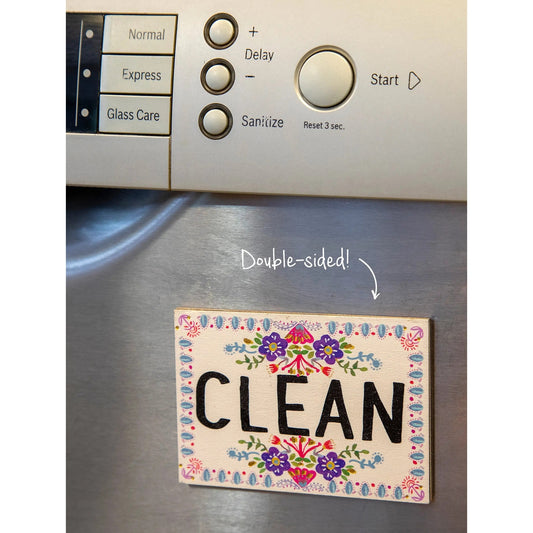 Dishwasher Magnet - Floral Border