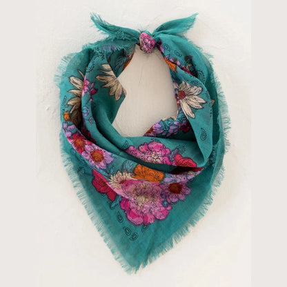 Printed Bandana - Cream Floral - The Feral Market