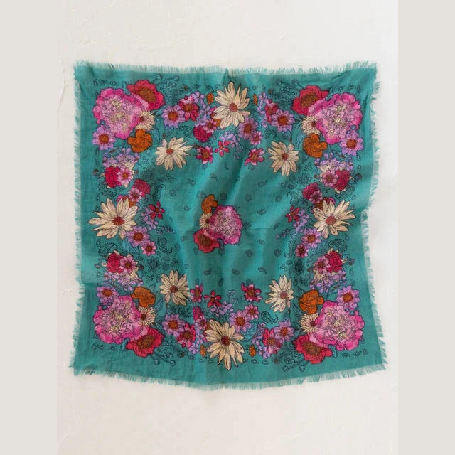Printed Bandana - Cream Floral - The Feral Market