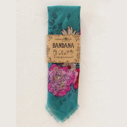 Printed Bandana - Cream Floral - The Feral Market
